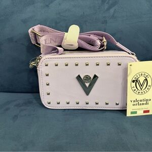 Valentino Orlandi Lilac Studded Crossbody Bag